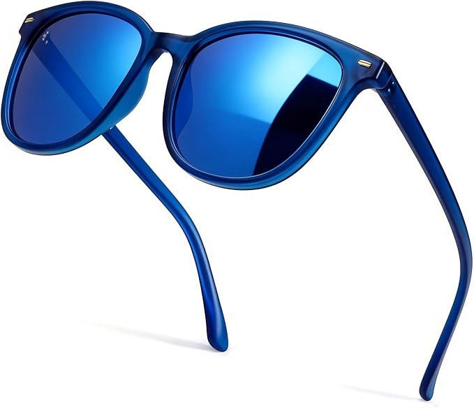 SIPHEW Mirrored Polarized Sunglasses for Women - Designer Oversized Square Beach Eyewear w UV400 ... | Amazon (US)