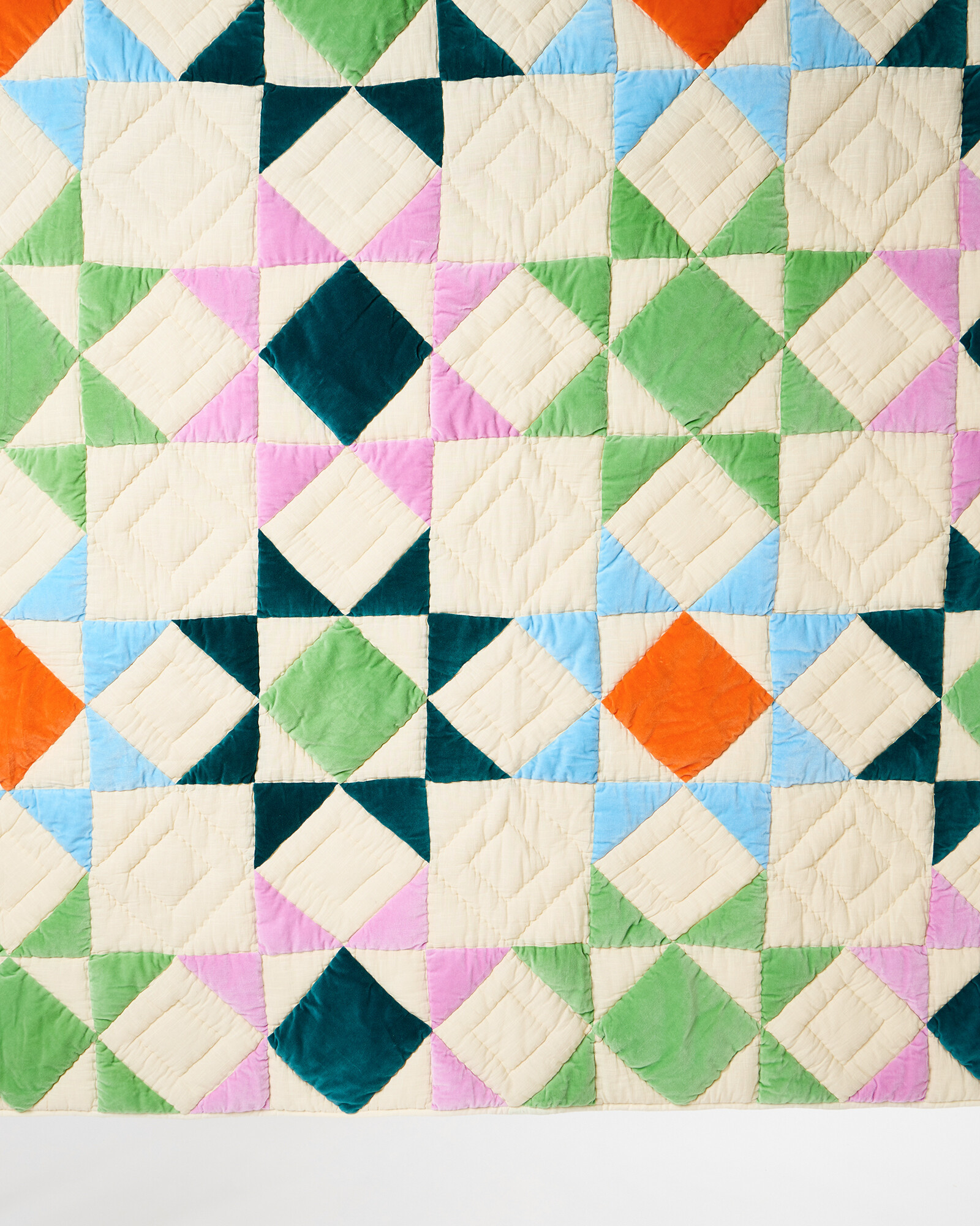 Bright Patchwork Velvet  Bedspread | Oliver Bonas | Oliver Bonas (Global)