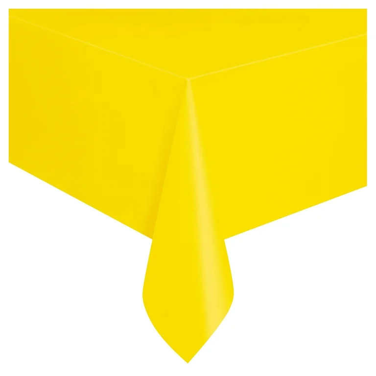 Rectangular 54" x 108" Neon Yellow Plastic Table Cover, by Way To Celebrate | Walmart (US)
