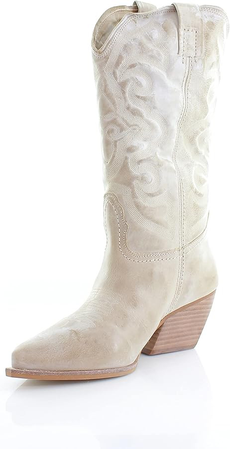 Steve Madden Womens West Embroidered Pointed Toe Cowboy, Western Boots | Amazon (US)