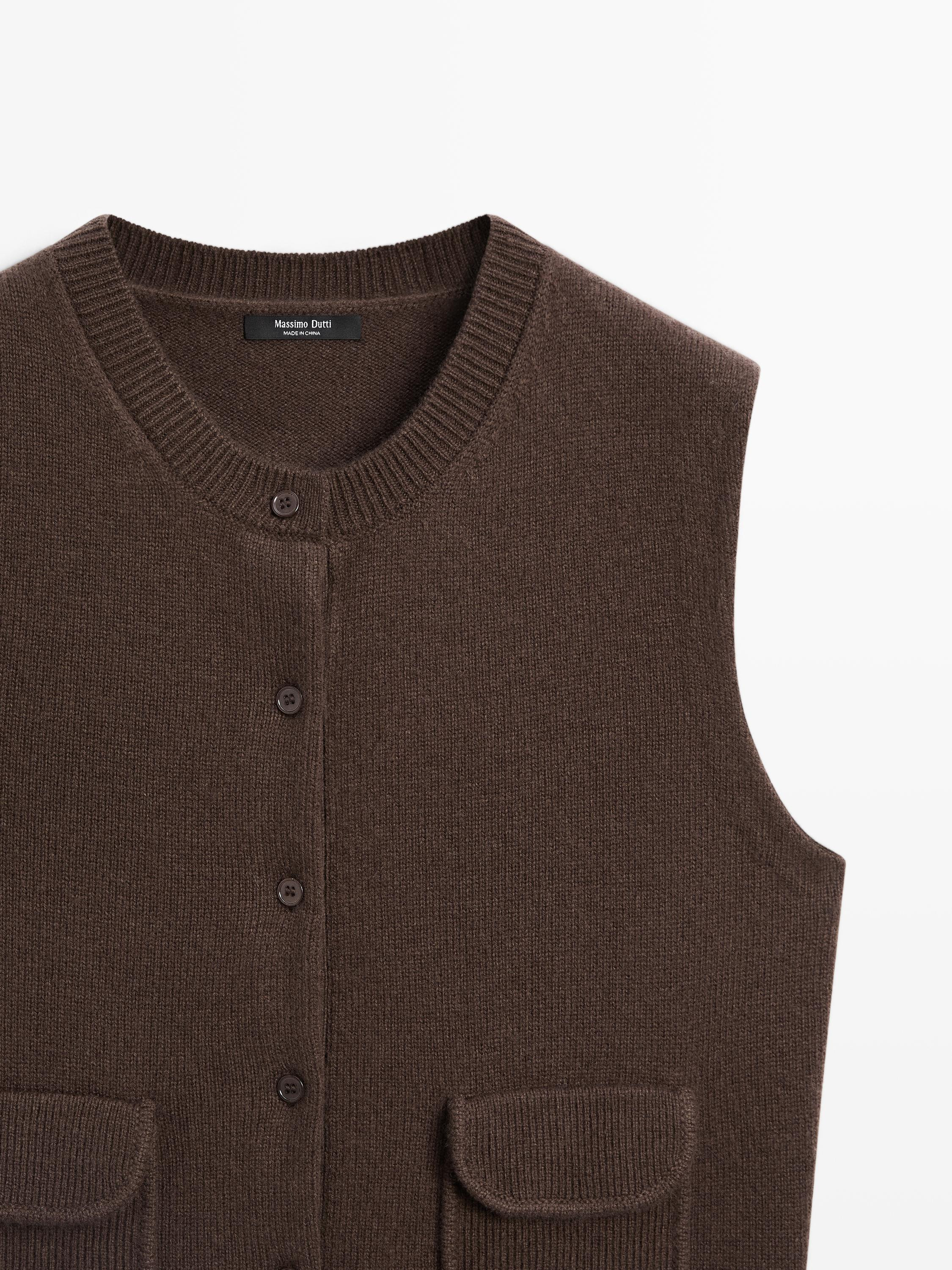 Wool blend vest with pocket details | Massimo Dutti UK