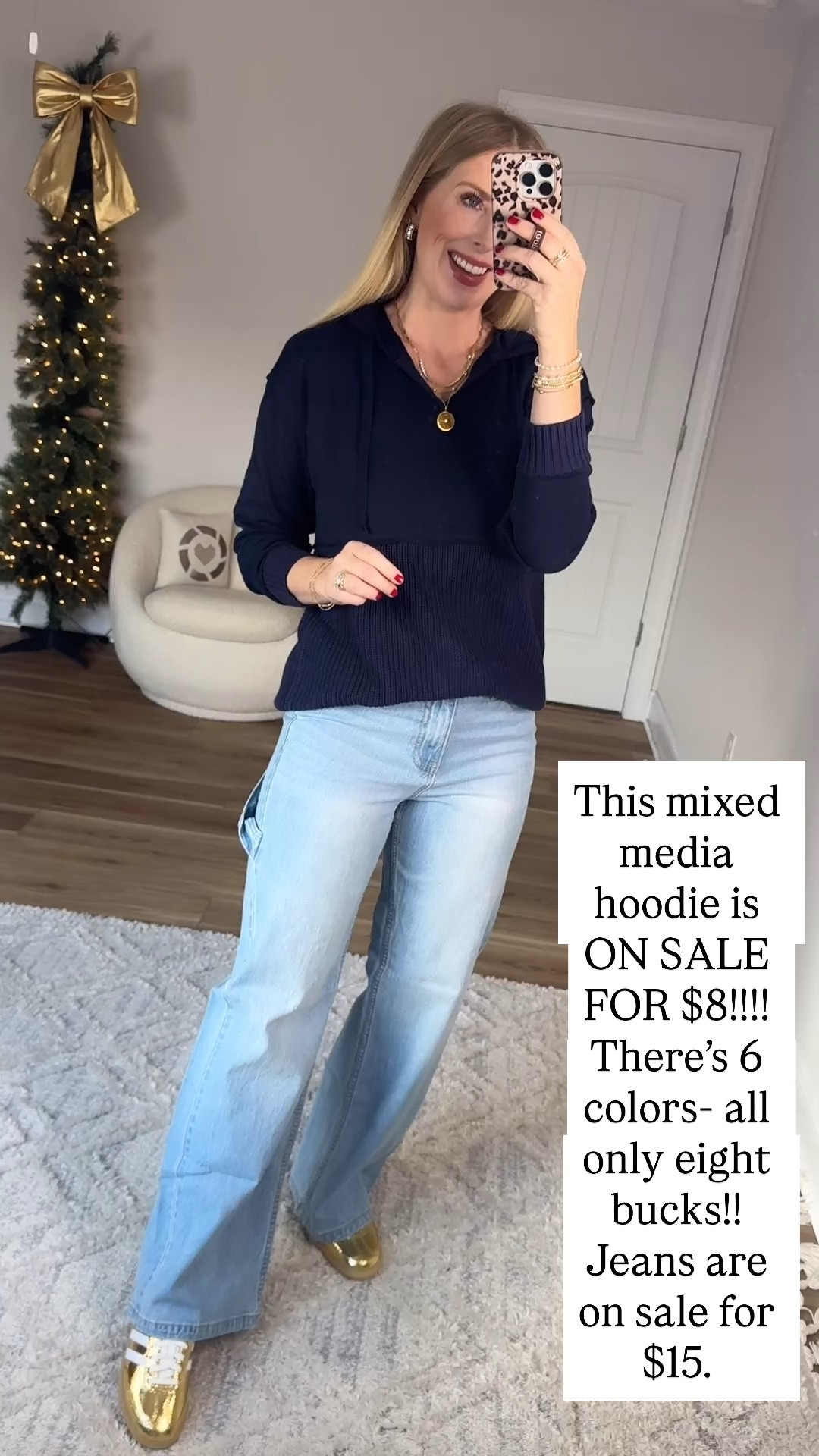 Walmart try on, time and tru, Walmart fashion, mixed media hoodie, gold adidas 

#LTKFindsUnder50 #LTKootd