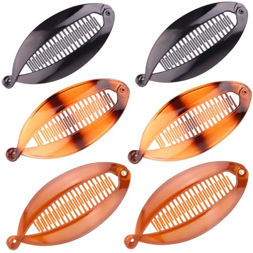 Banana Hair Clips Banana Clip Combs for Thin Long Hair Fishtail Hair Clip Combs Fish Grips for Women Girl Hair Accessories | Amazon (US)