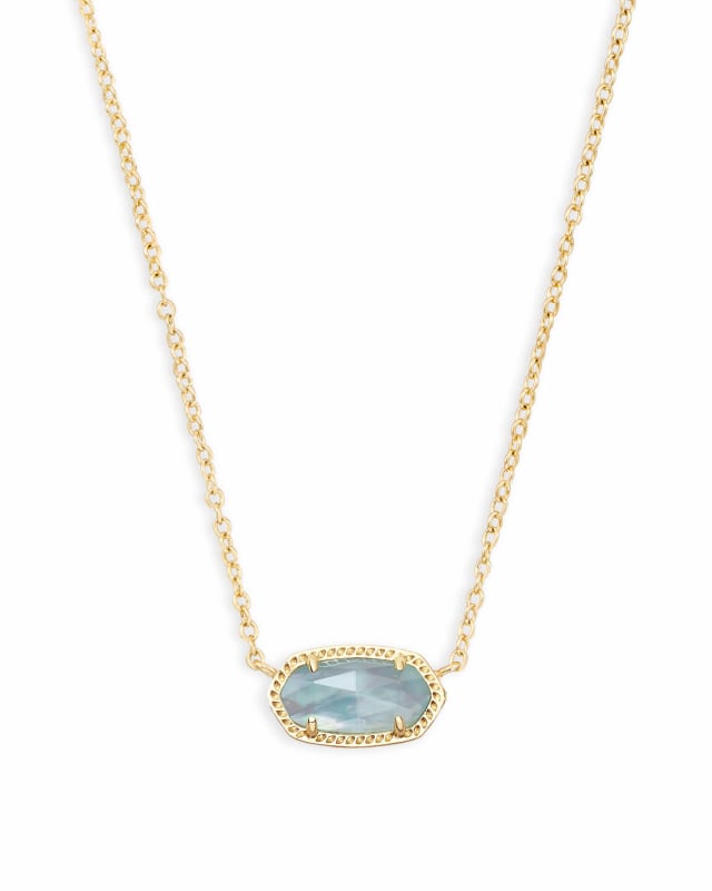 Elisa Gold Pendant Necklace in Light Blue Illusion | Kendra Scott