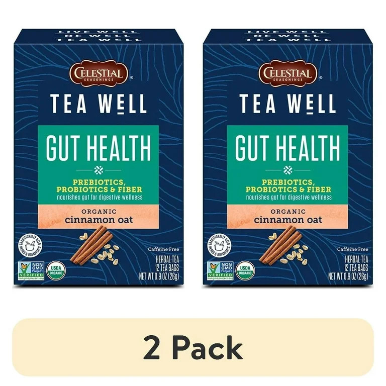 (2 pack) (2 Pack) Celestial Seasonings Teawell Gut Health Organic Cinnamon Oat Herbal Tea Bags, 1... | Walmart (US)
