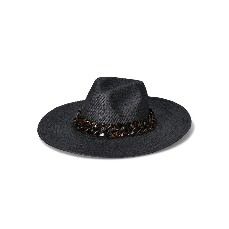 Time and Tru Women's Woven Straw Fedoras | Walmart (US)
