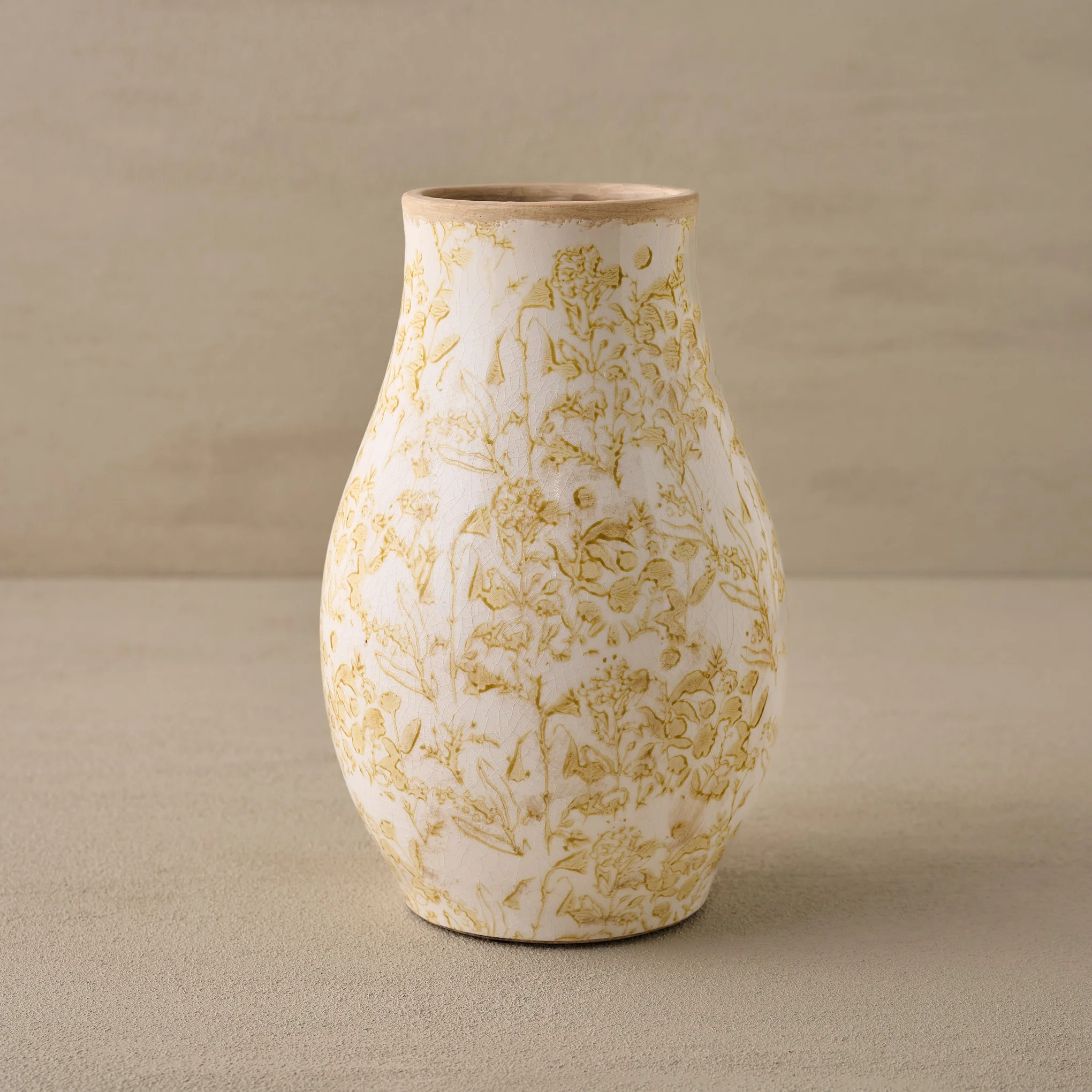 Distressed Tan Floral Vase | Magnolia