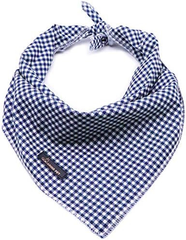 ARING PET Dog Bandanas, Navy Plaid Kerchief Triangle Bibs Scarf for Puppy Small Medium Large Boy ... | Amazon (US)