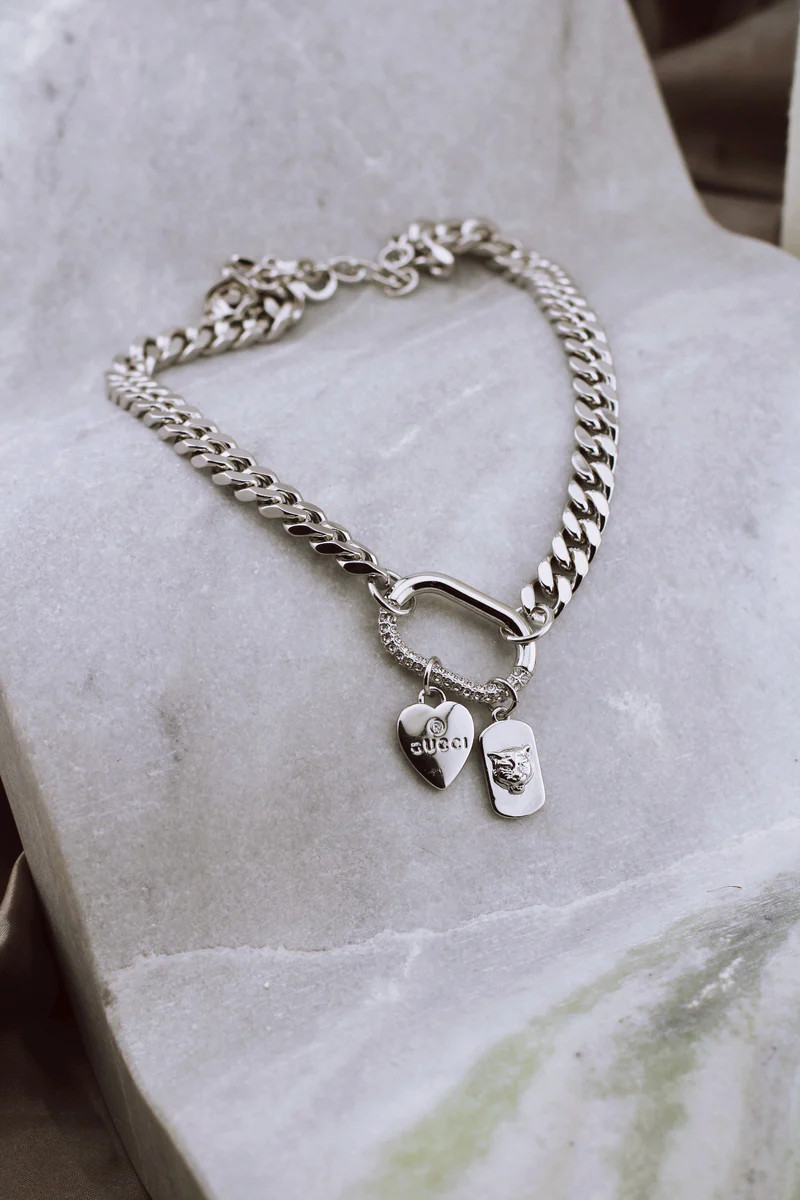 SILVERHEART PANTHER TAG NECKLACE IN SILVER | raëliv