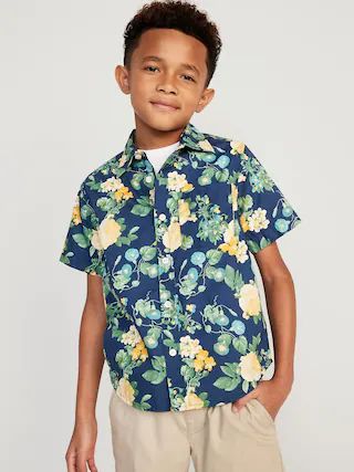 Short-Sleeve Printed Poplin Shirt for Boys | Old Navy (US)