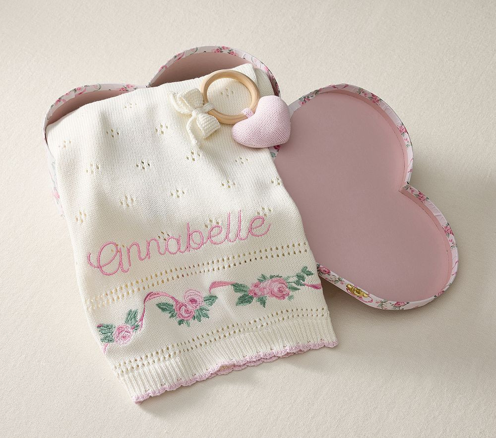 LoveShackFancy Hearts of Roses Knit Baby Gift Set | Pottery Barn Kids