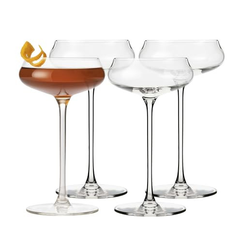 Libbey Signature Stratford Coupe Cocktail Glasses Set of 4, Artful, Lavish Coupe Martini Glasses, Stemmed Cocktail Glasses for Weddings, Birthdays | Amazon (US)