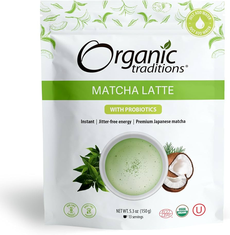 Organic Traditions Matcha Latte Powder, Premium Organic Matcha Powder with Organic Coconut Milk, ... | Amazon (US)