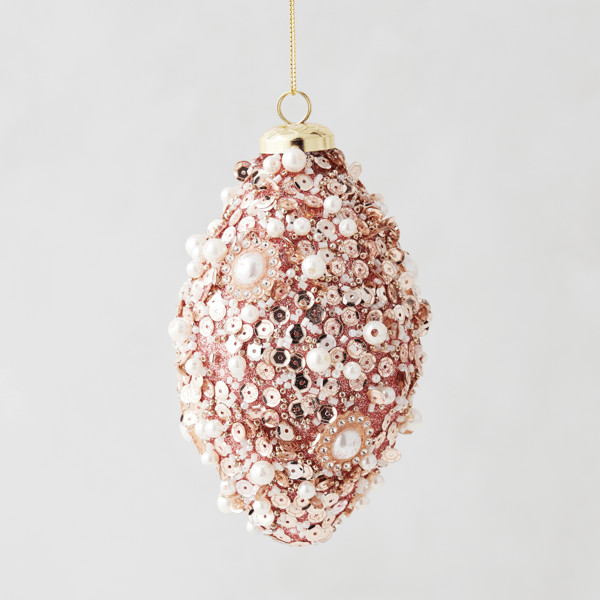 Pink Bead & Pearl Finial Ornament | Z Gallerie