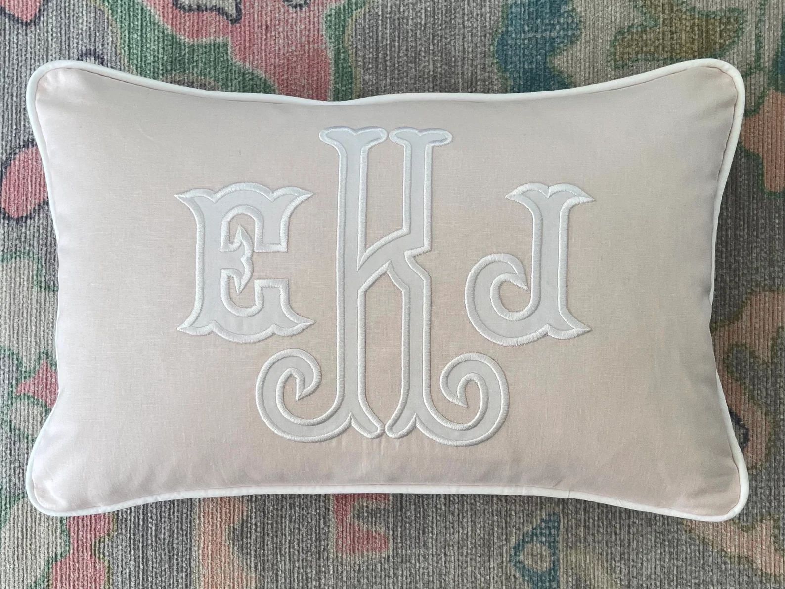 Appliqué Monogrammed Pillow Cover/custom Embroidered Pillow - Etsy | Etsy (US)