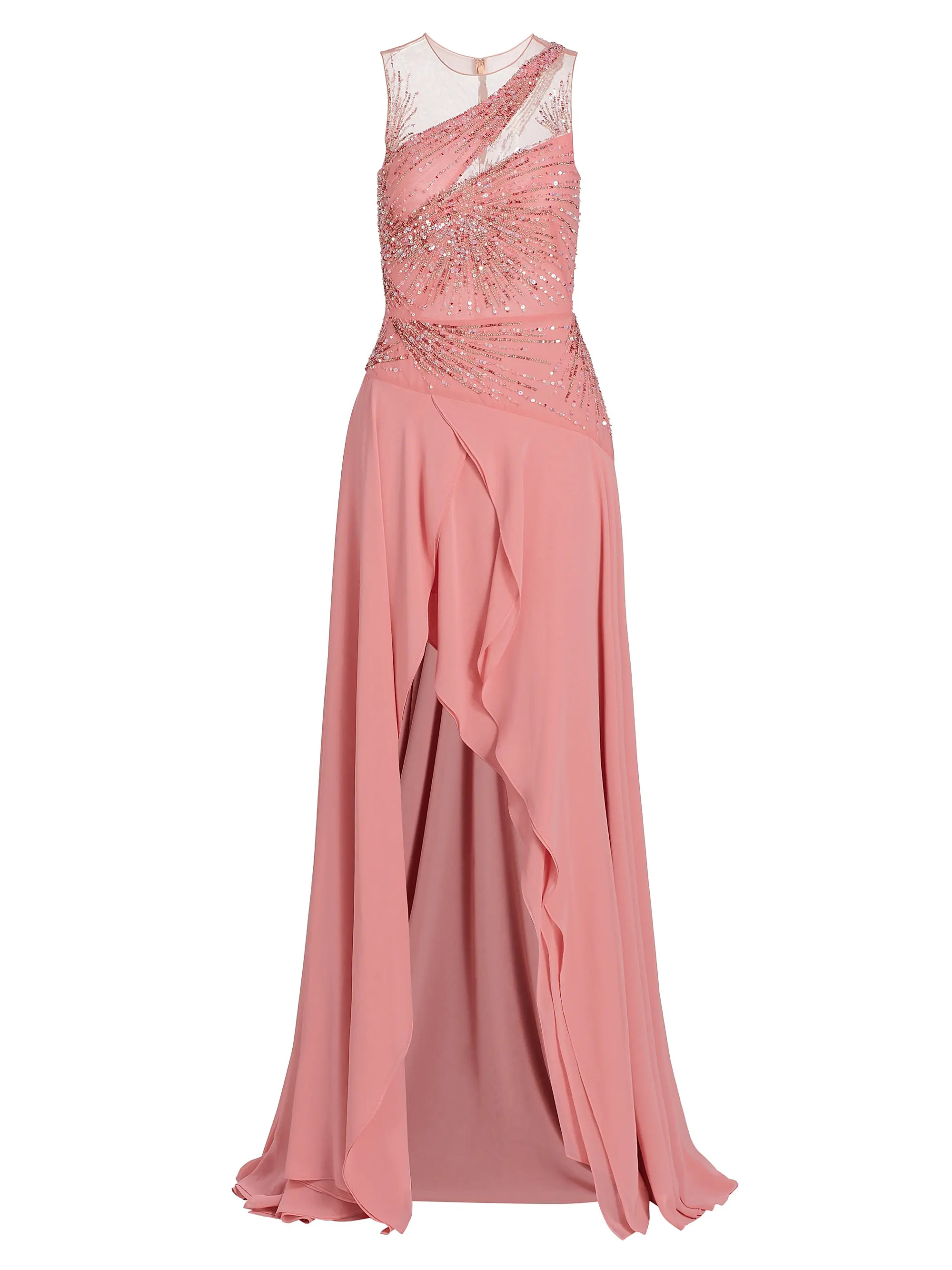 Shop Atelier Prabal Gurung Ginger Embellished Chiffon Draped Gown | Saks Fifth Avenue | Saks Fifth Avenue