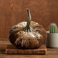 Large Velvet Pumpkin Luxe Sand, Modern Rustic Mantle Decor, Entryway Farmhouse Cozy Home Table Cente | Etsy (US)