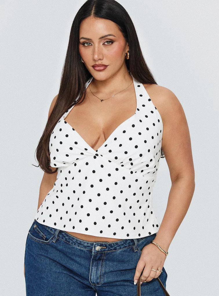 Alter Of Love Halter Top White / Polka Dot Curve | Princess Polly AU