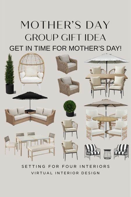 Mother’s Day Group Gift Ideas! Get in time for Mother’s Day! Quick ship patio furniture. 

Backyard, outdoor, earthy, brown, black, white, beige, tan, chairs, outdoor sectional sofa, dining table, dining chairs, chat set, sofa, love seat, patio umbrella, outdoor faux cedar tree, outdoor boxwood ball topiary, string lights, outdoor plant pot planter, transitional, organic modern, farmhouse, Walmart 



#LTKhome