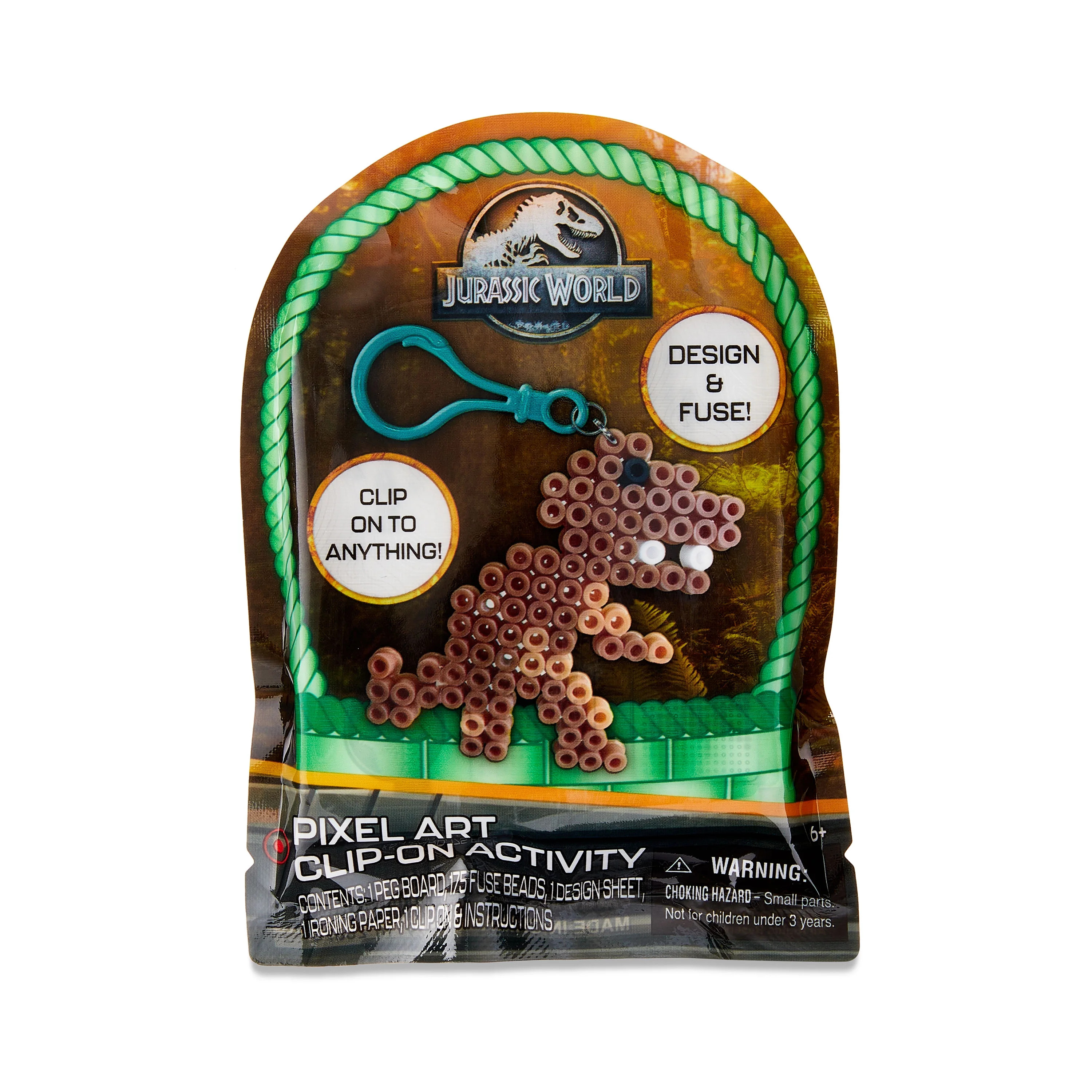 Jurassic World Pixel Art Clip on Activity, 175 Plastic Beads, Easter Party Favor | Walmart (US)
