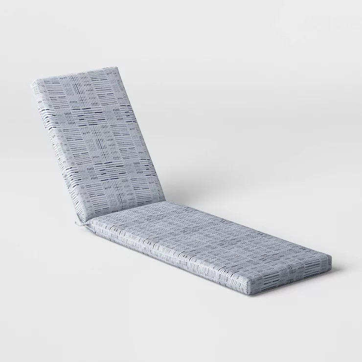 DuraSeason Fabric™ Chaise Cushion Placed Square Blue - Threshold™ | Target