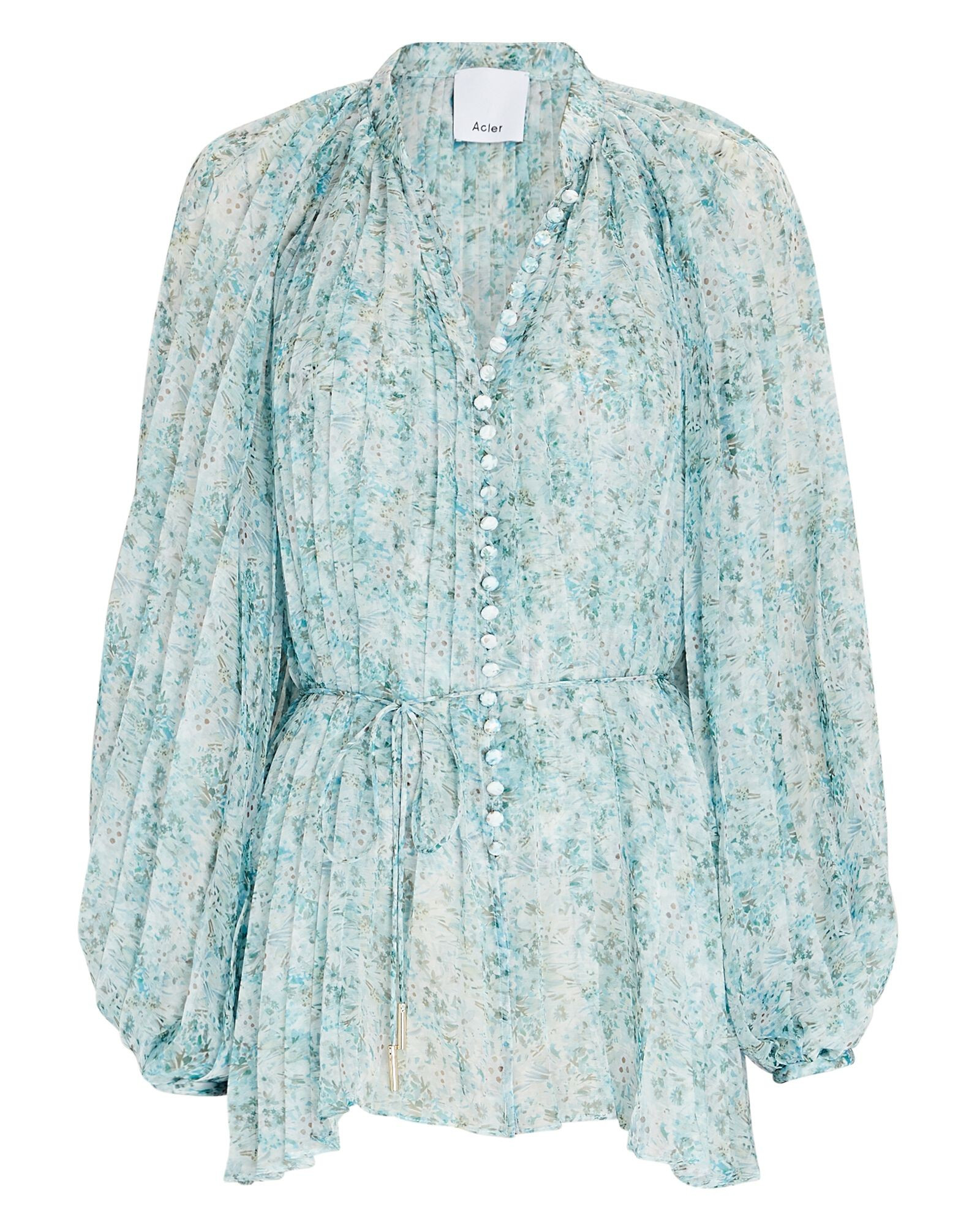 Astone Pleated Floral Chiffon Blouse | INTERMIX