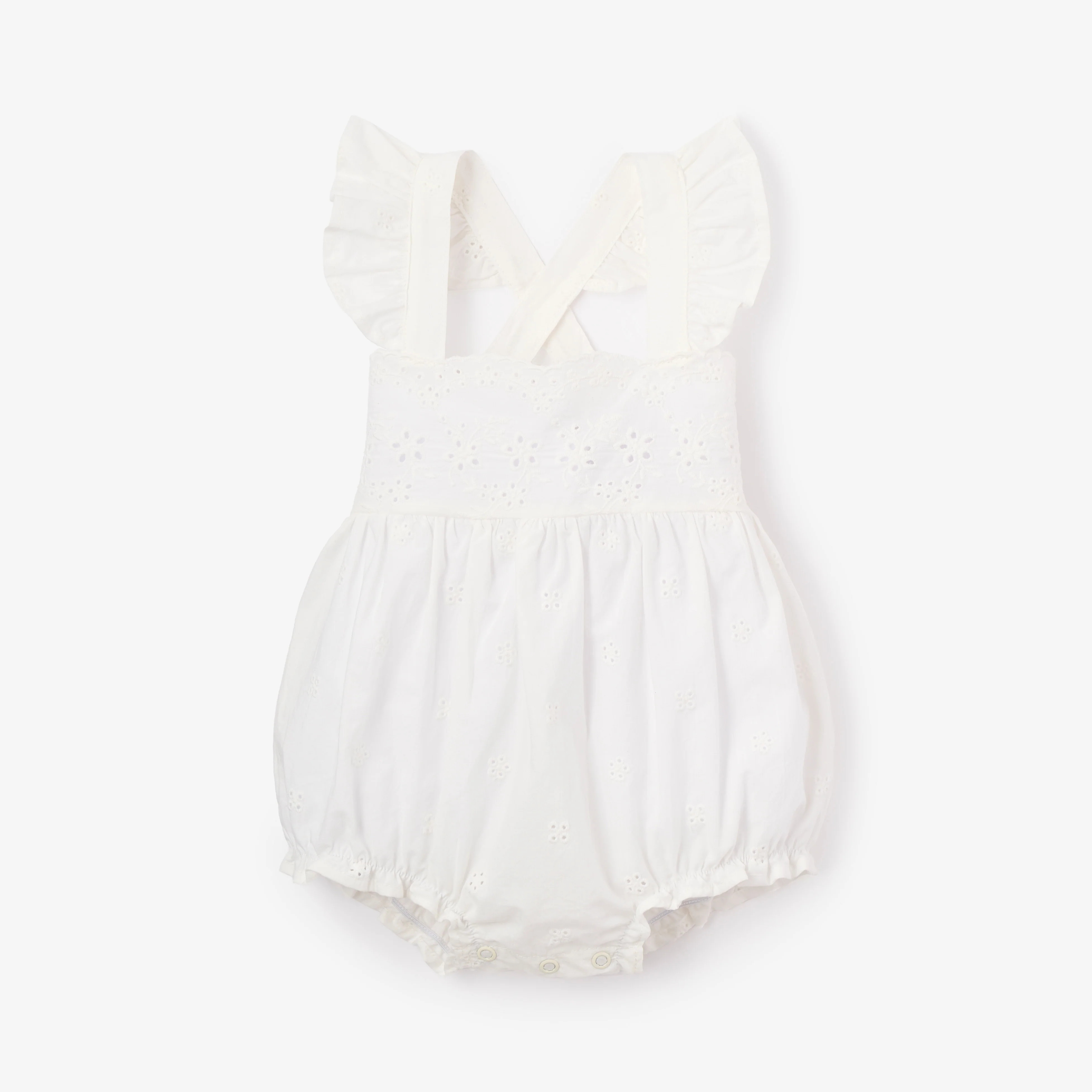 Eyelet Lace Ruffle Sunsuit | Elegant Baby