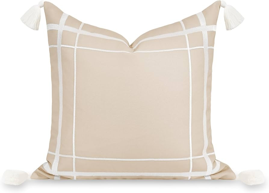 Hofdeco Premium Coastal Patio Indoor Outdoor Throw Pillow Cover Only, 20"x20" Water Repellent for... | Amazon (US)