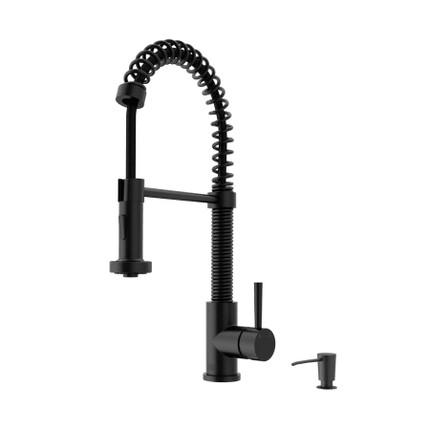 Click for more info about Edison 1.8 GPM Single Hole Pre-Rinse Pull Down Kitchen Faucet - Includes Soap Dispenser