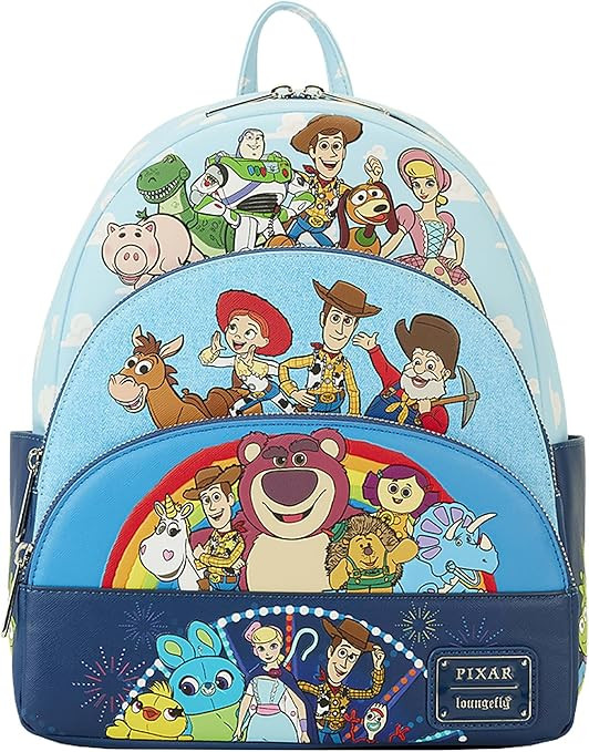 Loungefly Pixar Toy Story Movie Collab Triple Pocket Mini Backpack Bags Standard | Amazon (US)