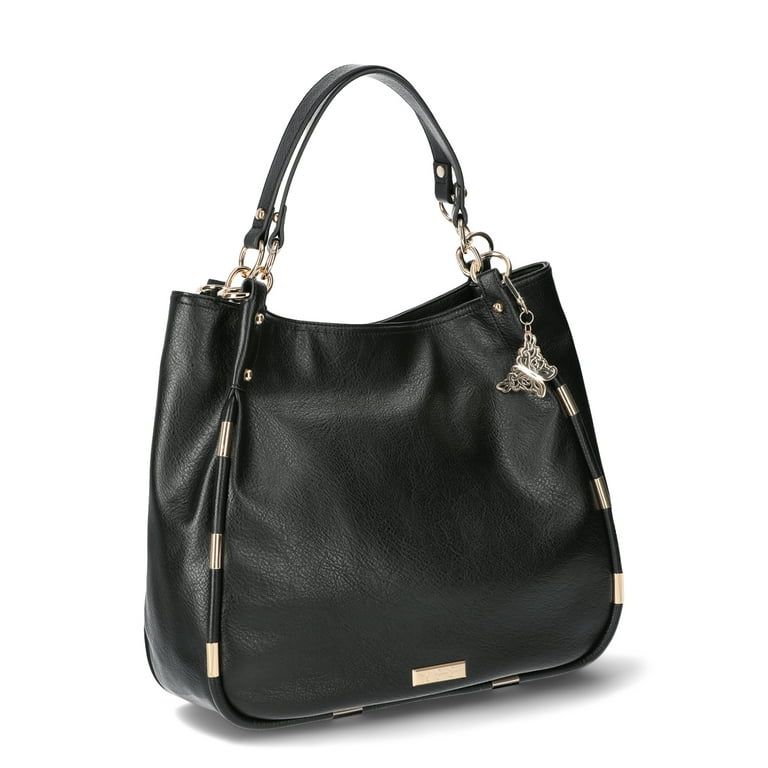 Jessica Simpson Women's Sadie Faux Leather 4 Poster Handbag, Meteorite | Walmart (US)