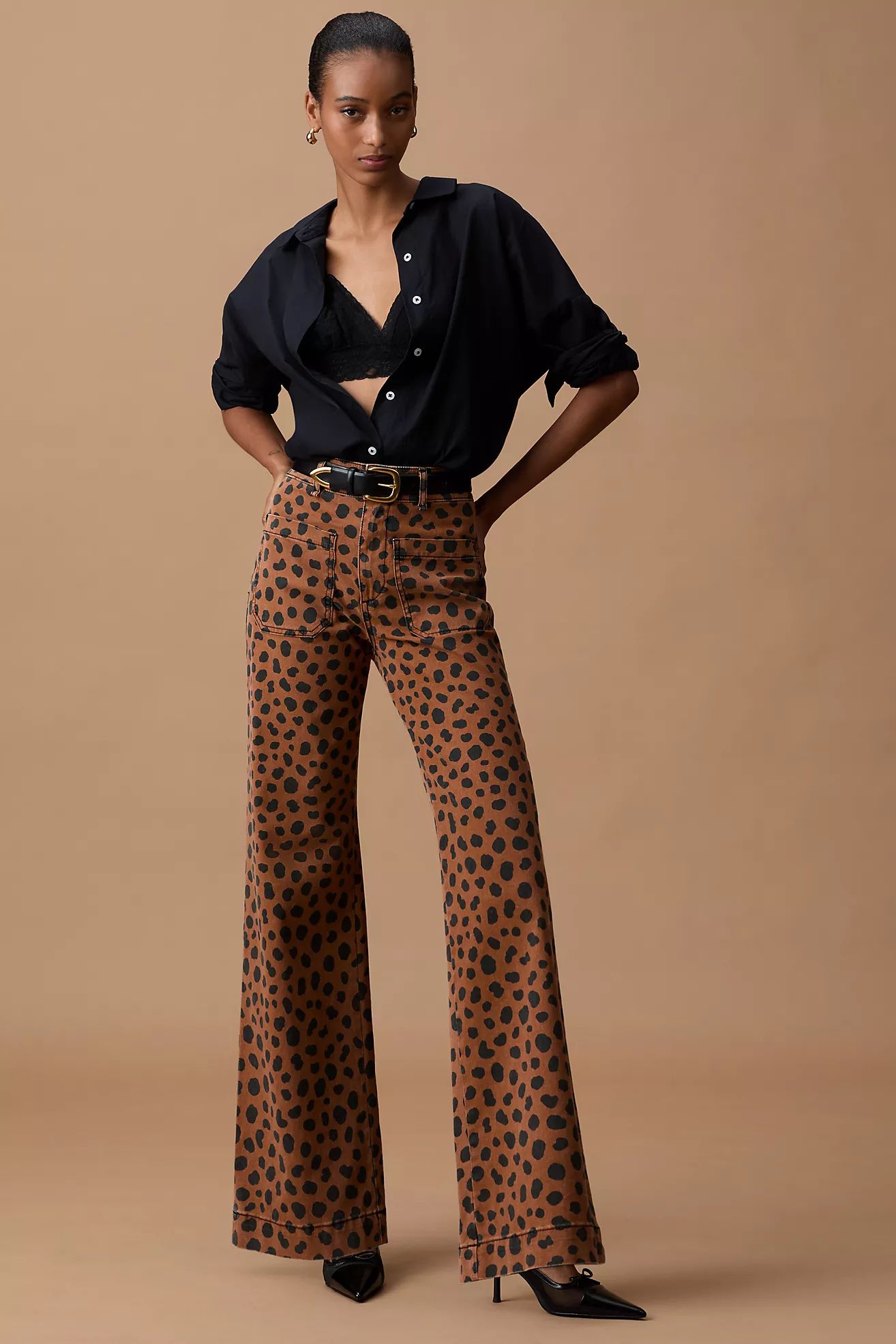 ASKK NY Sailor Cheetah-Print Pants | Anthropologie (US)