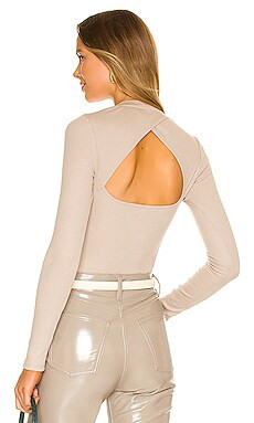 The Range Cross-Back Long Sleeve Crew Bodysuit in Mushroom from Revolve.com | Revolve Clothing (Global)
