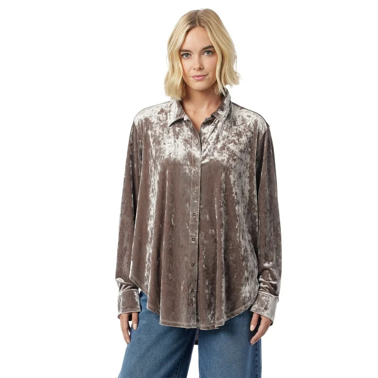 Jessica Simpson Women's Romy Velvet Shacket, Sizes XS-XL - Walmart.com | Walmart (US)