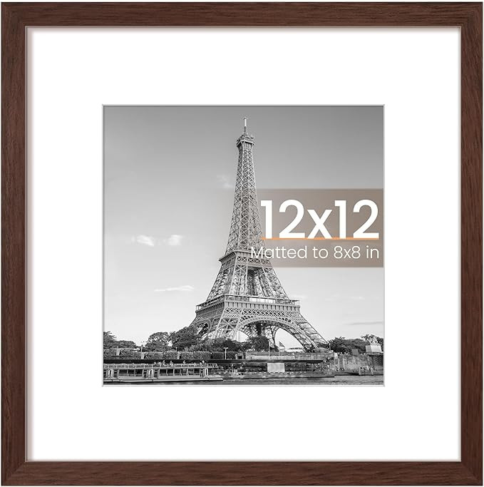 upsimples 12x12 Picture Frame, Display Pictures 8x8 with Mat or 12x12 Without Mat, Wall Hanging P... | Amazon (US)