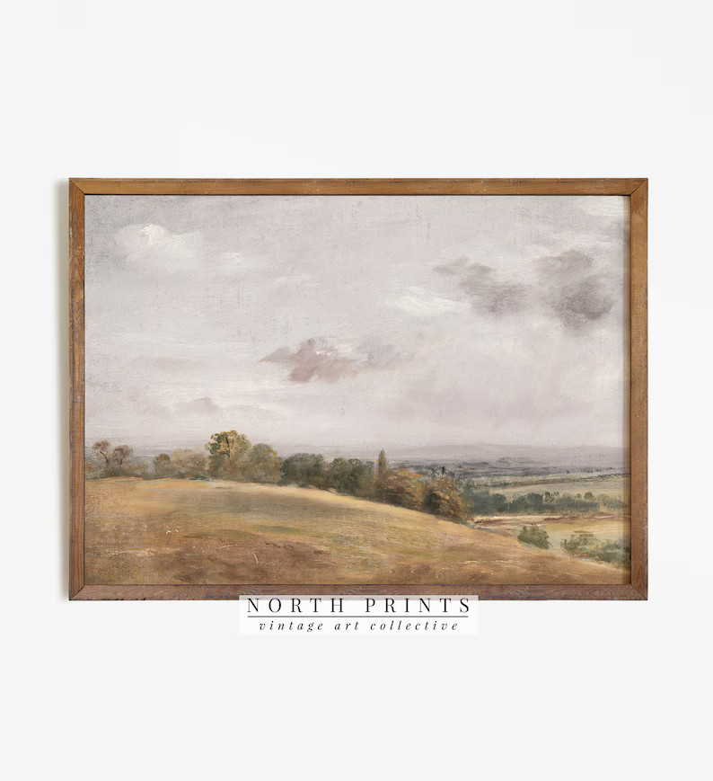 Vintage Art Landscape Painting  Muted Landscape Wall Art | Etsy | Etsy (US)