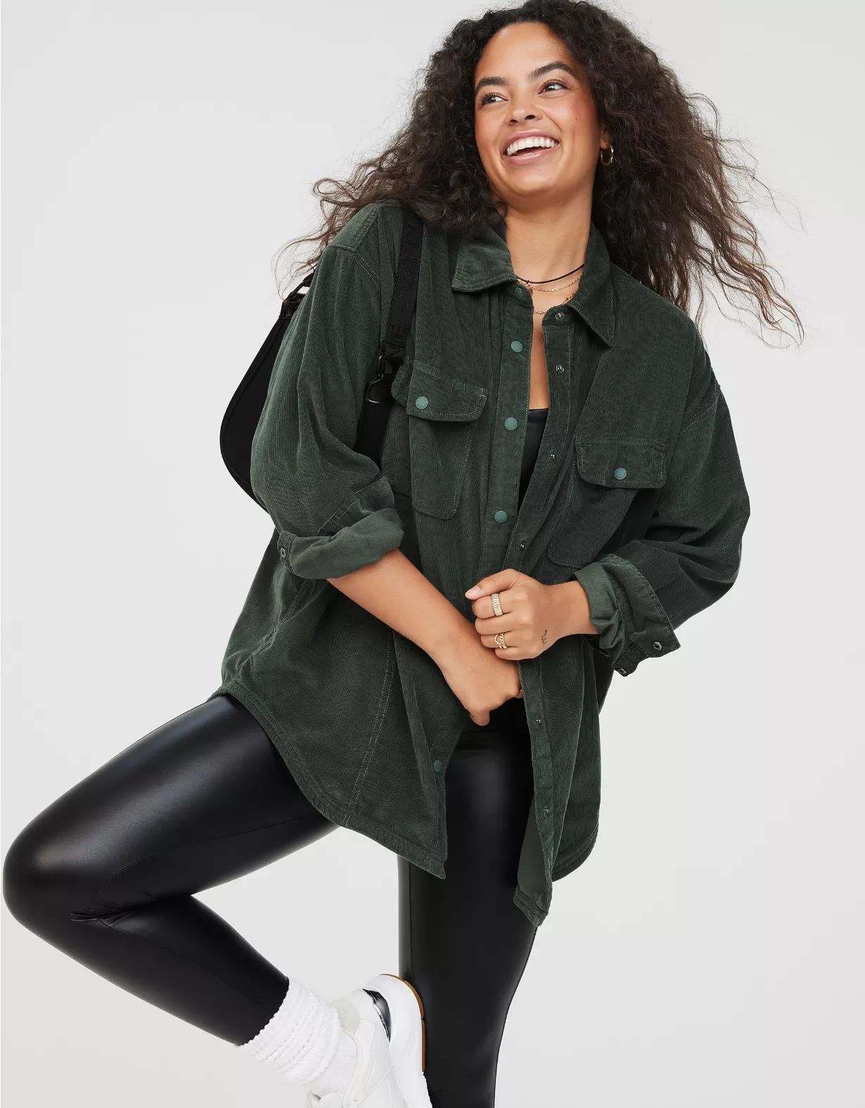 OFFLINE By Aerie Oversized Corduroy Button Up | Aerie