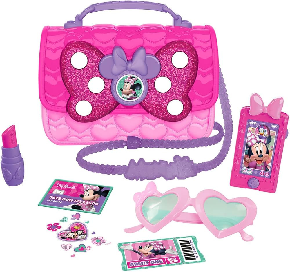 Disney Junior Minnie Mouse Bowfabulous Bag Set, 7-pieces, Dress Up and Pretend Play, Kids Toys fo... | Amazon (US)