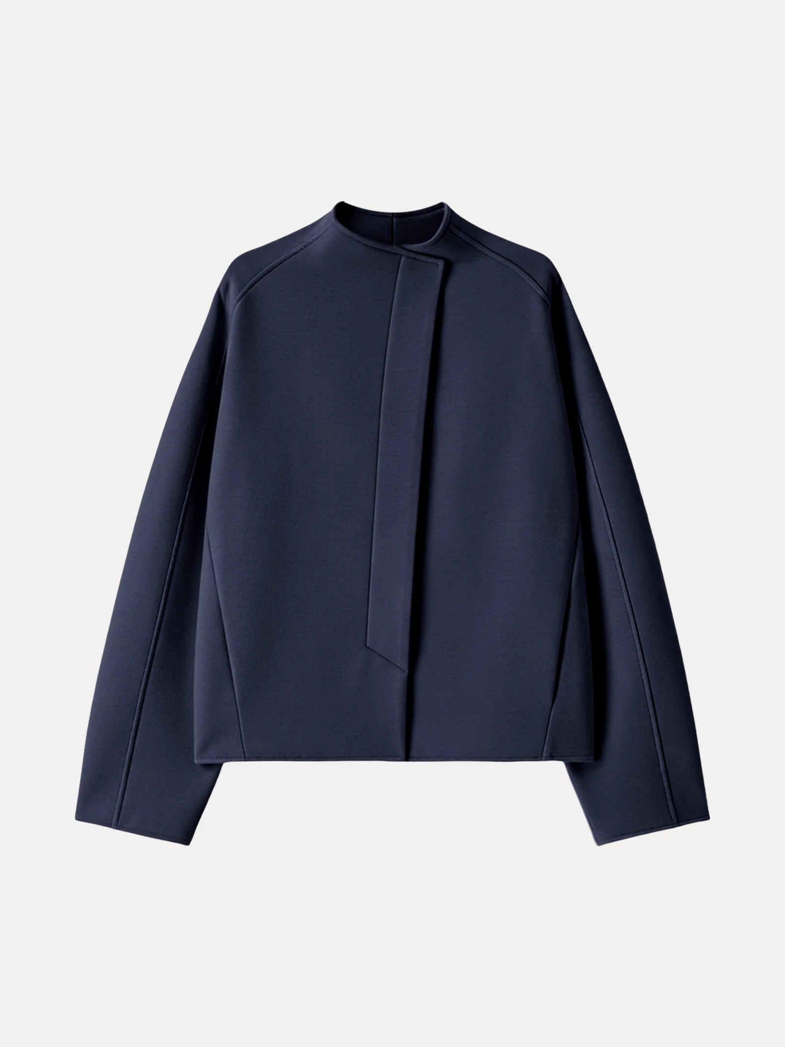 Minimalist Stand Collar Cropped Jacket with Pockets | OGLmove