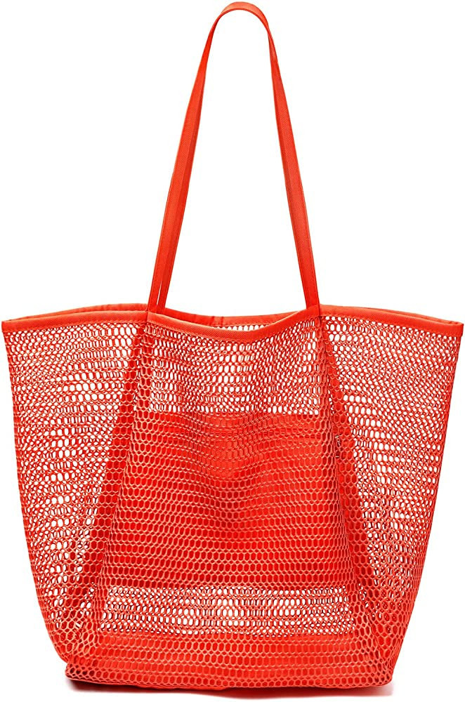 hatisan Beach Bag Mesh Tote Bag, Upgraded Beach Bags for Women Mesh Bag Hobo Bag Beach Accessorie... | Amazon (US)