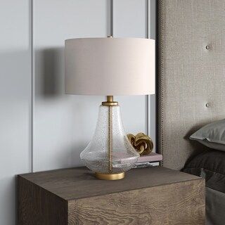 Table lamp in clear seeded glass and brushed brass | Bed Bath & Beyond