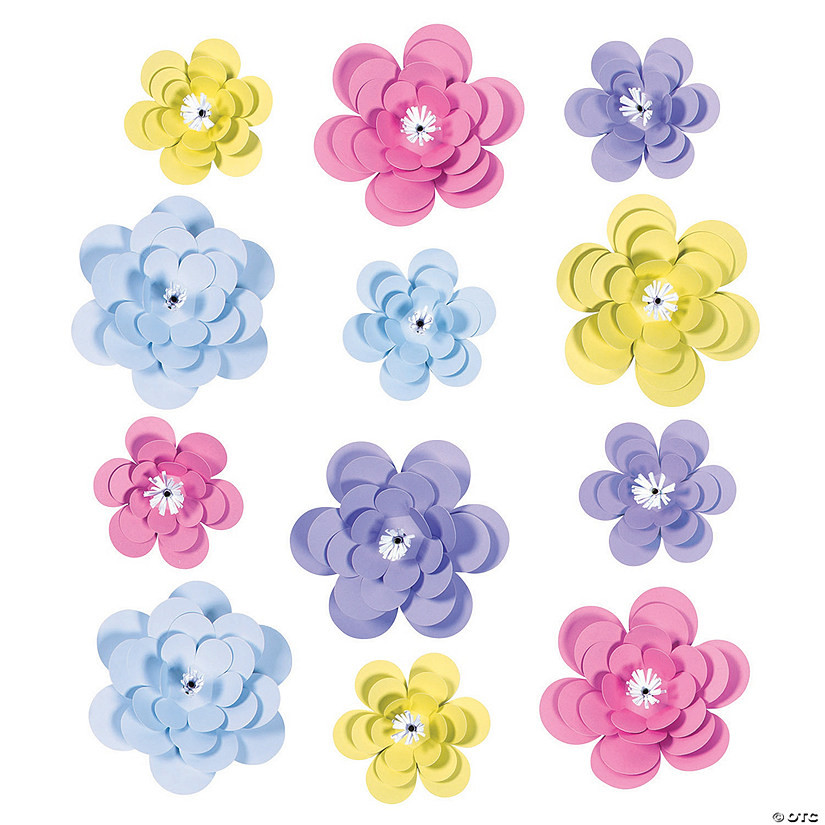 14" Paper Pastel Flowers Party Décor - 12 Pc. | Oriental Trading Company