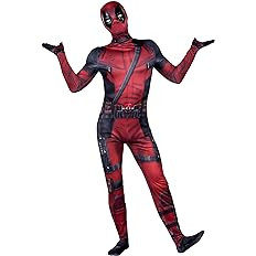 MARVEL Deadpool Official Adult Deluxe Zentai Halloween Costume - Stretch Spandex with Wrist Slits | Amazon (US)