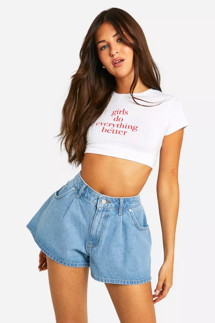 Extreme Wide Leg Denim Short | Boohoo.com (UK & IE)