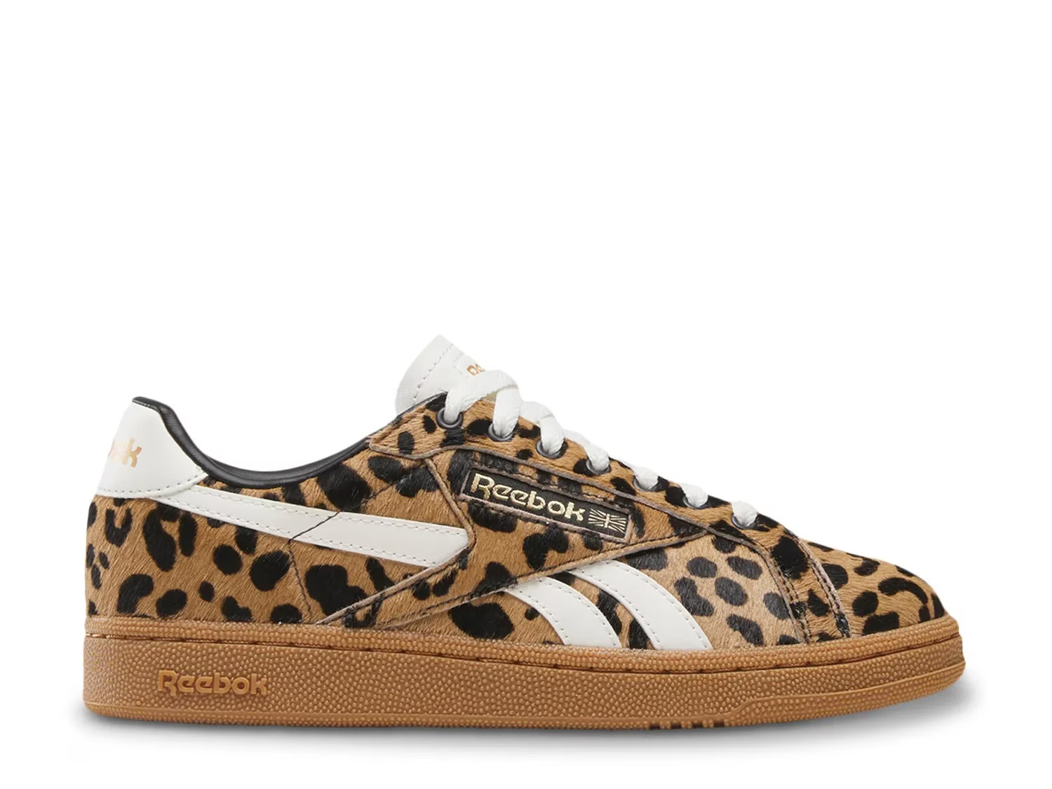 Reebok Club C Grounds UK Sneaker | Women's | Tan/Black Leopard Print Calf Hair | Size 9.5 | Sneakers | DSW