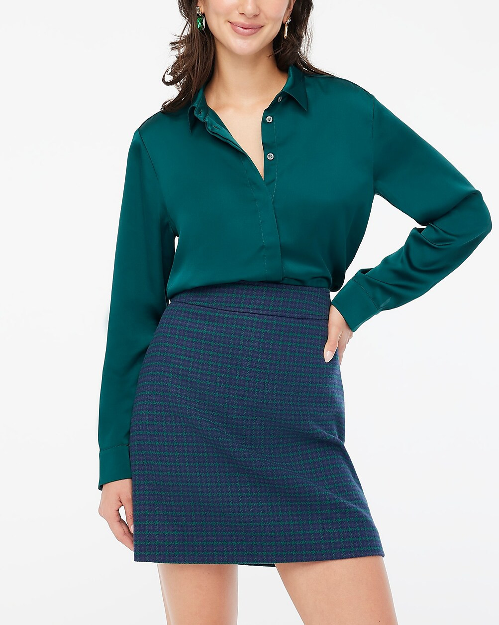 Drapey satin button-up top | J.Crew Factory
