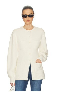 Helsa Devika Wool Cashmere Cardigan in Cream from Revolve.com | Revolve Clothing (Global)