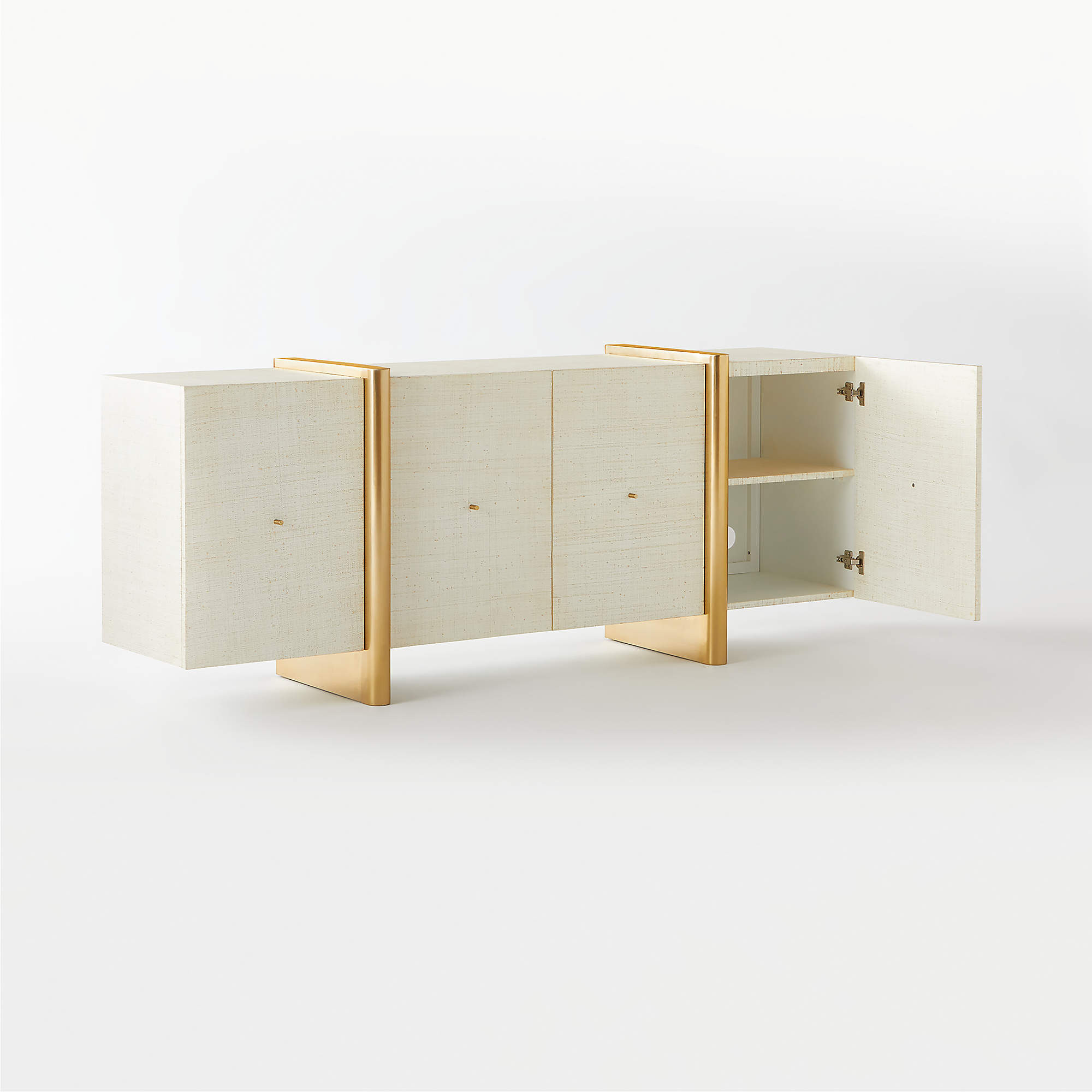 Dorset 81" White Lacquered Linen Credenza + Reviews | CB2 | CB2