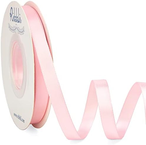 Ribbli Double Faced Light Pink Satin Ribbon,3/8” x Continuous 25 Yards,Use for Bows Bouquet,Gif... | Amazon (US)