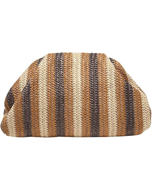 Verdusa Women's Straw Woven Clutch Handbags Striped Dumpling Clutch Purses | Amazon (US)